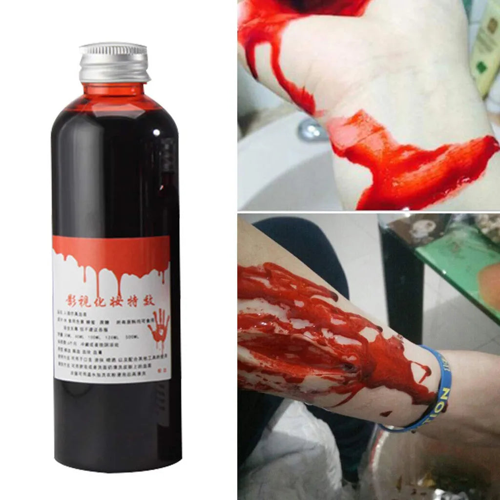 Botella de emulación de Halloween, accesorios falsos de maquillaje, sangre completa, Cosplay, persona, 100, 30-2024 ml