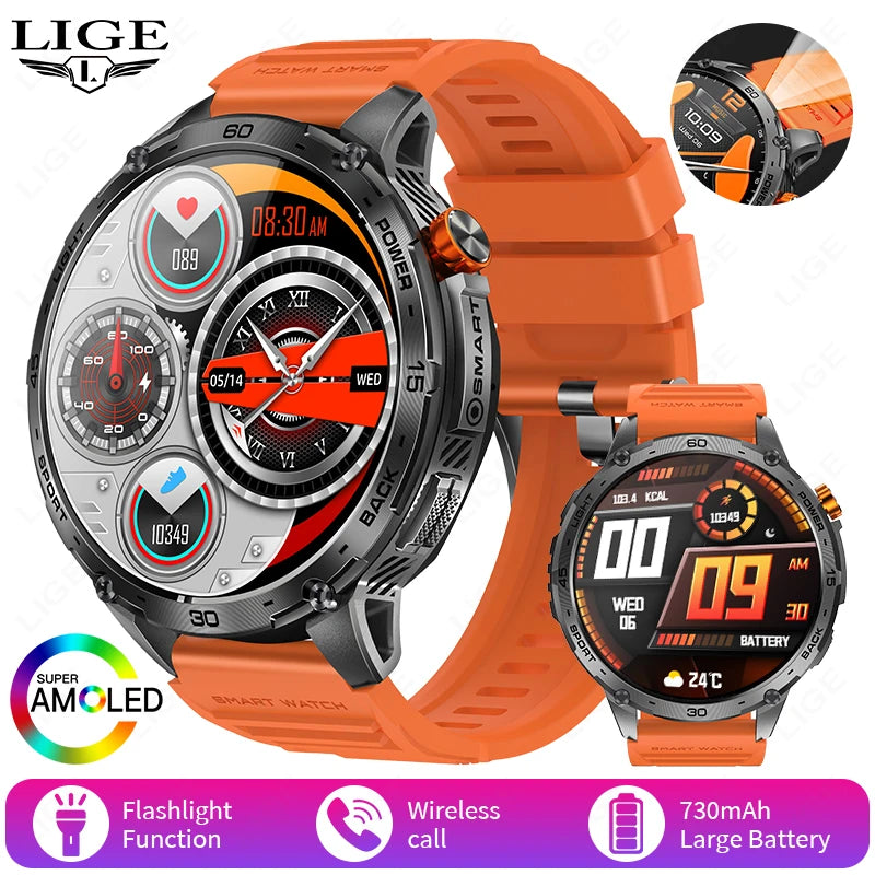 Reloj inteligente para hombre 2026, nuevo para Android e iOS, deportivo, para exteriores, con batería grande de 730 mAh, llamadas Bluetooth y pantalla AMOLED Ultra HD de 1,75"