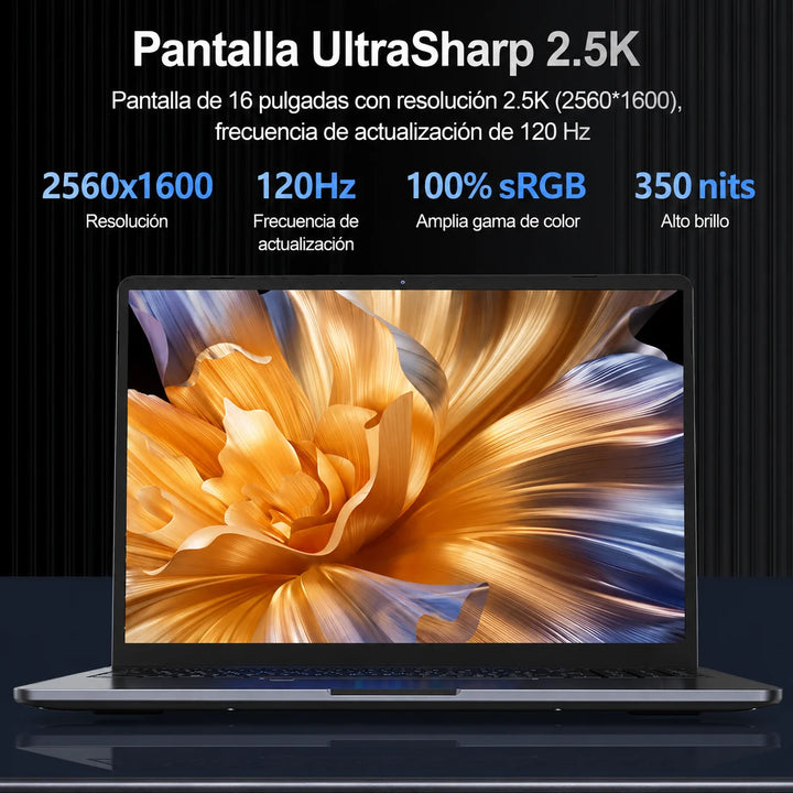 Ninkear N16 Pro portátil laptop pc 16 pulgadas 2.5K 120Hz IPS Intel Core i7-12700H 16GB RAM 1TB SSD Windows 11 ordenador gaming negocio oficina estudio trabajo portátil potente