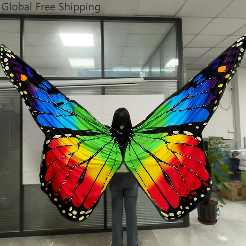 Alas Led a todo color para trajes de danza del vientre, alas de mariposa, capa de baile, accesorios para escenario, fiesta, juego de rol, accesorios brillantes 2026