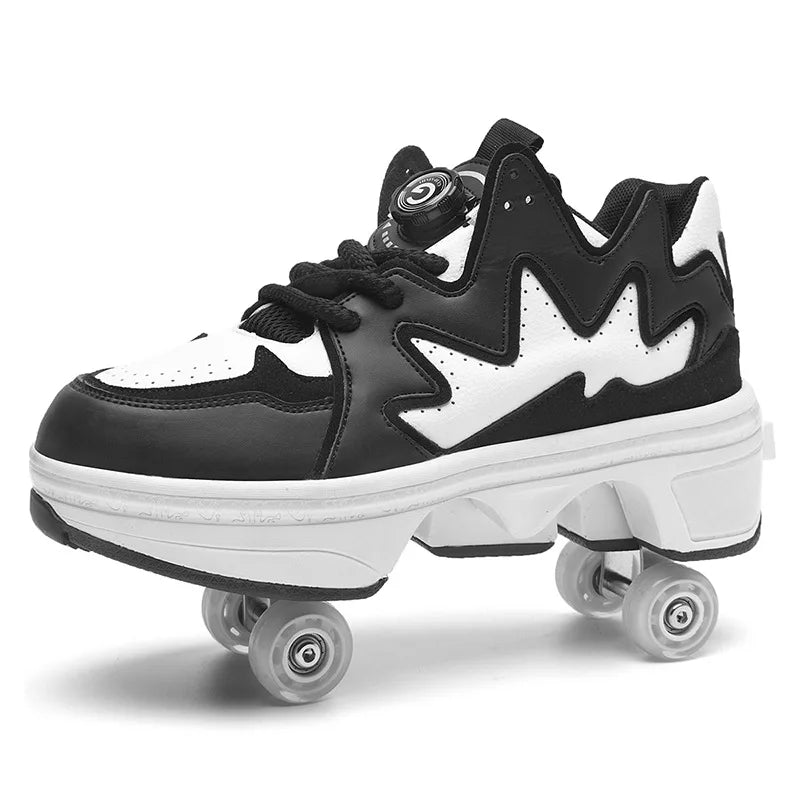 Patinaje con estilo: patines convertibles blancos 2 en 1, que marcan la diferencia en el patinaje y son el mejor regalo para amigos.