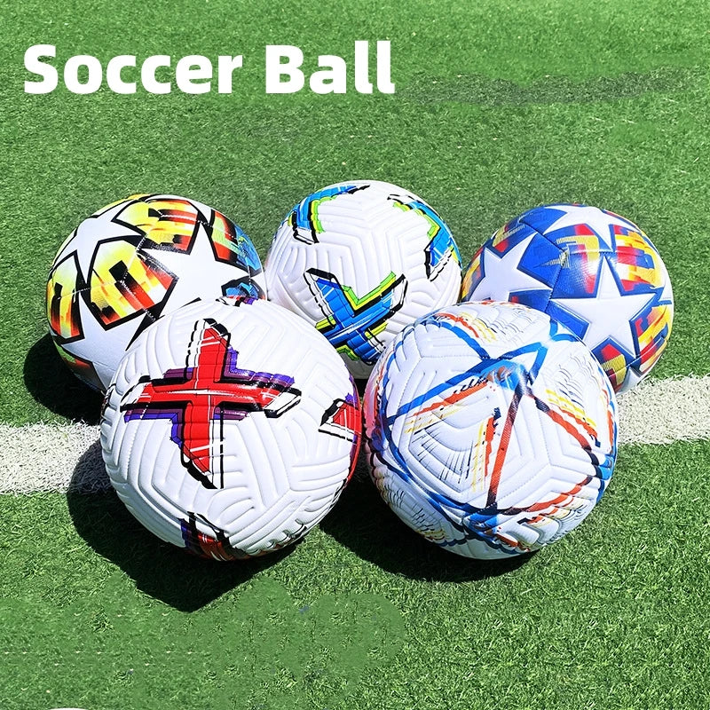 Balones de fútbol tamaño oficial 5 Material de PU entrenamiento de partido sin costuras equipo de portería de fútbol entrenamiento funcional profesional al aire libre