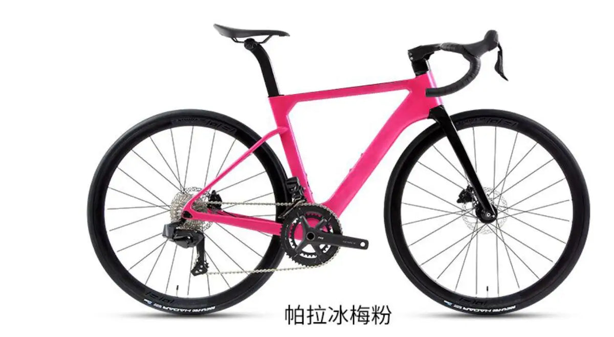 Nueva bicicleta de carretera TT-X42 de estilo más reciente, ligera, de carbono completo, con grupo eléctrico inalámbrico WheelTop y ruedas de carbono.