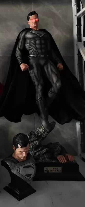 1/3 Superman Anime Figure black Superman Double headed replaceable Peripheral Resin Statue Desktop Decorate Ornaments Gifts Toys