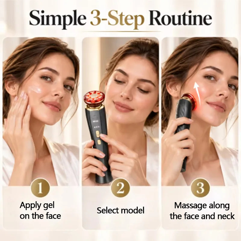 Dispositivos de Belleza 3 en 1 para Masaje Facial y de Cuello, Masajeadores Oculares, Reafirmantes de Piel, Carga USB, Máquina de Lifting Facial