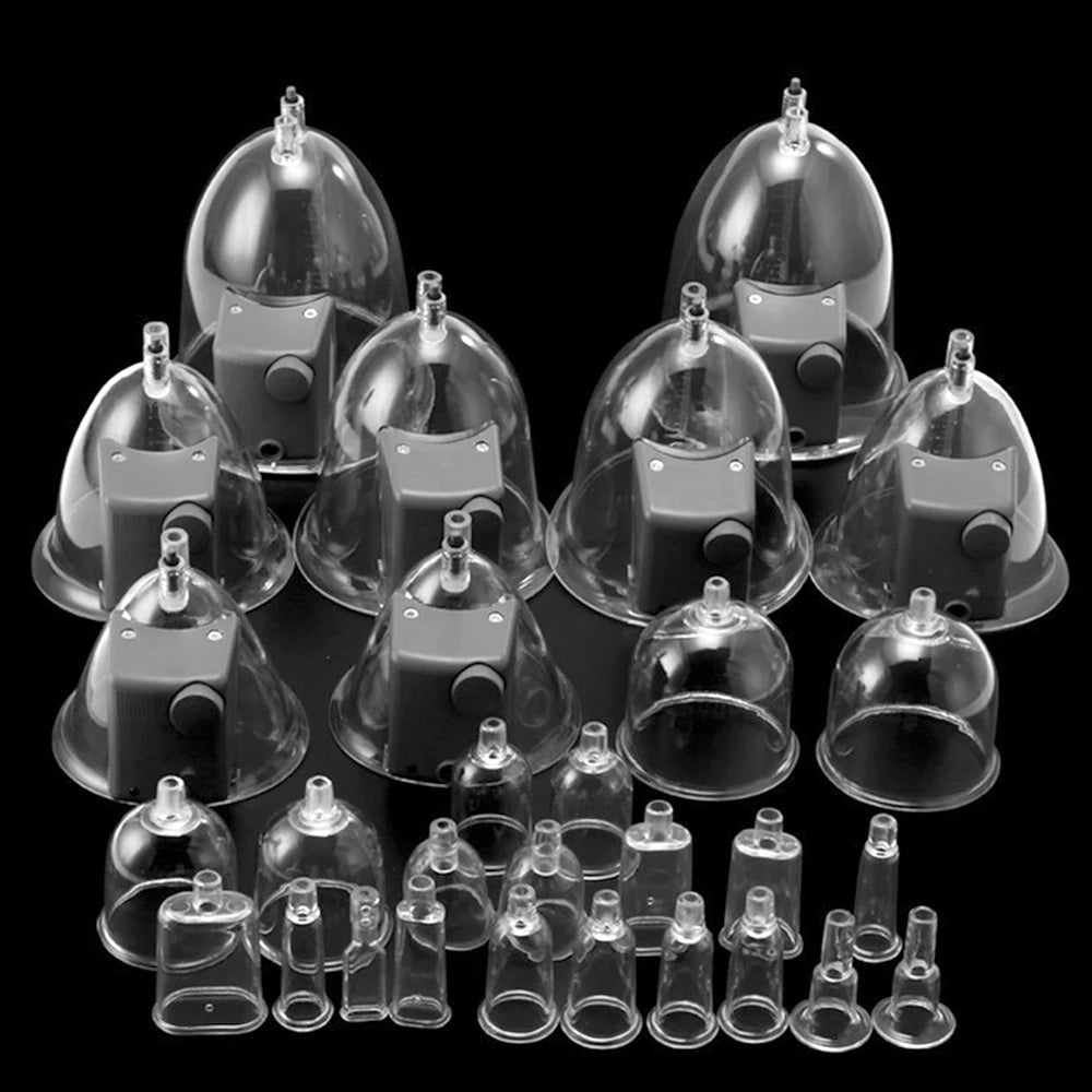 Máquina de terapia de vacío AOKO de 35 copas para aumento de senos, adelgazamiento, modelado corporal, realzador de caderas, masajeador de ventosas, levantamiento de glúteos, cuidado facial, uso en spa en casa.