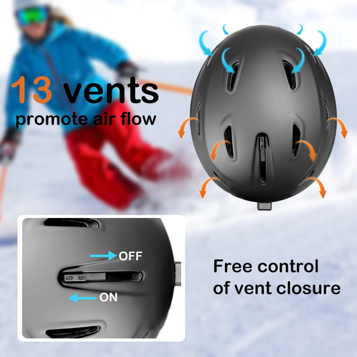 Casco de esquí ligero con certificado de seguridad, moldeado integralmente, para Snowboard, ciclismo, esquí, nieve, hombres y mu