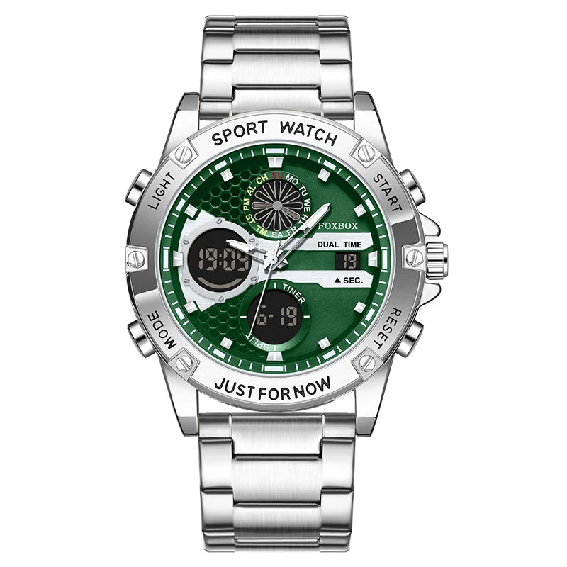 Reloj LIGE de alta gama para hombre, reloj de pulsera de cuarzo con cronógrafo, militar, deportivo, resistente al agua y con correa de piel