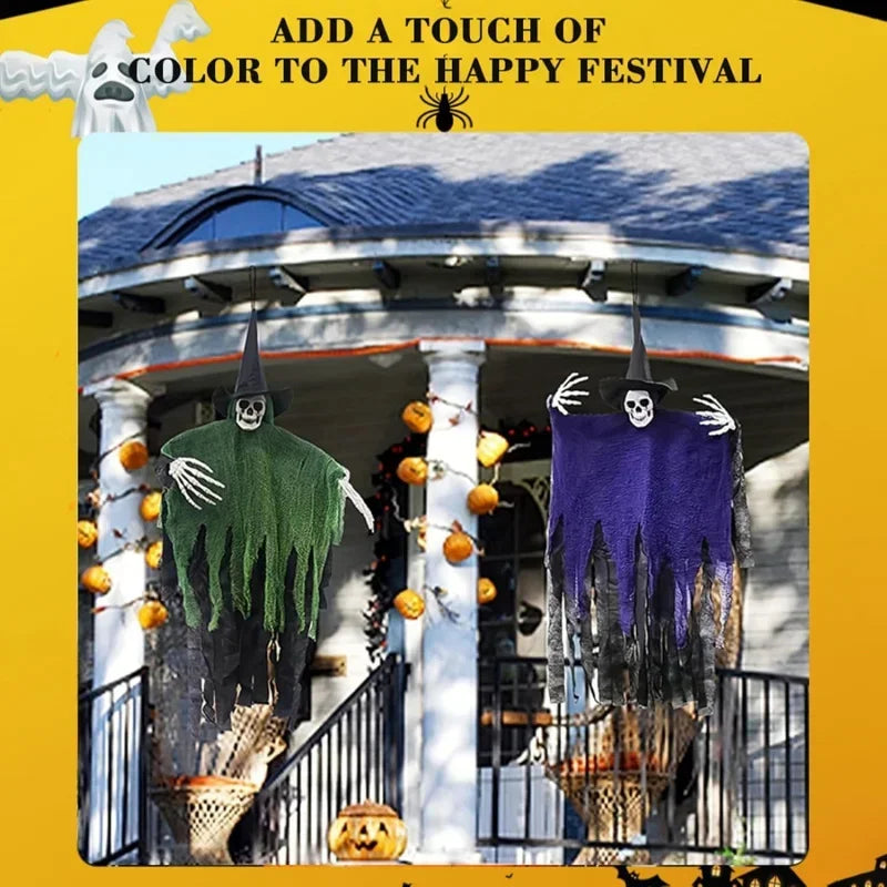 Decoración Colgante de Esqueletos Fantasma para Halloween, Esqueleto Volador de Halloween, Accesorio para Casa Encantada, Decoraciones para Fiestas