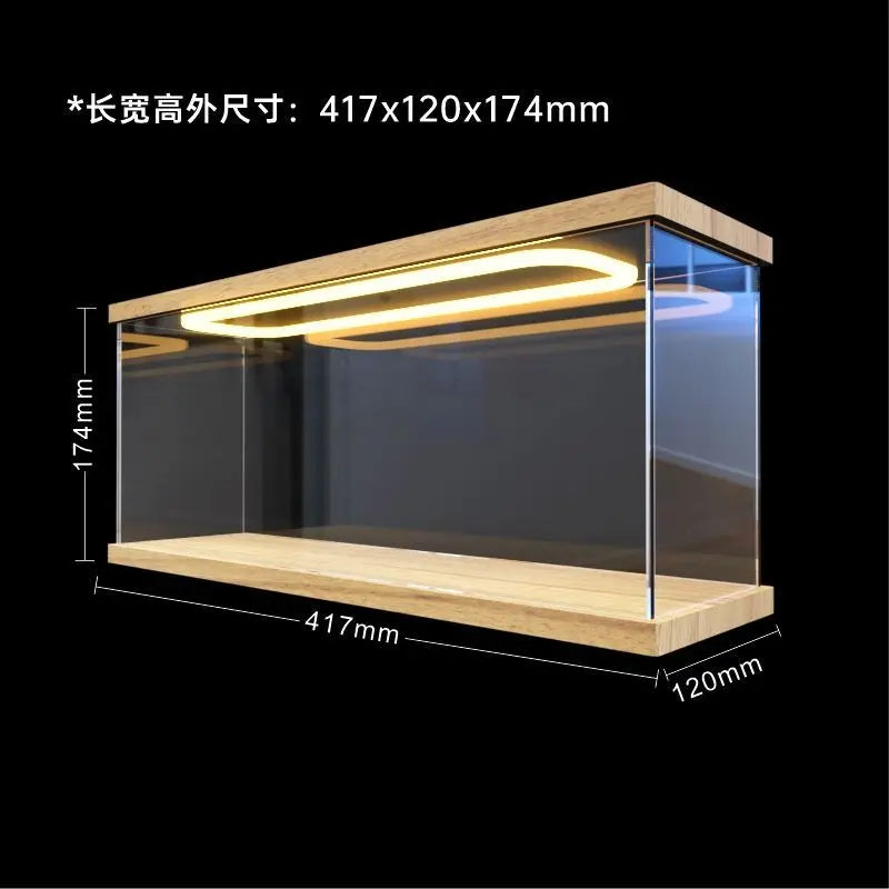 Caja de almacenamiento de acrílico con iluminación para bloques de construcción Lego, expositor altamente transparente a prueba de polvo para figuras de animación