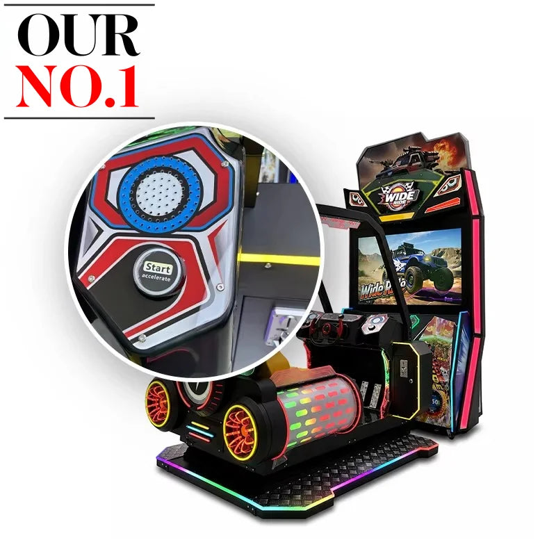 Máquina de Juego de Carreras Simulador de Conducción Arcade Operada con Monedas para Interiores, Precio Mayorista de Fábrica, Personalizable para Centros de Juego
