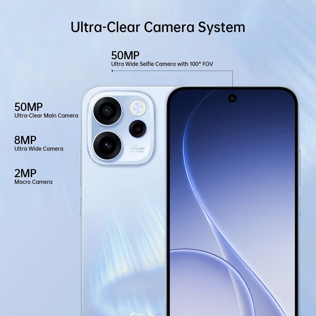 EU-spec smartphone OPPO Reno15 F 5G 8GB+256GB Blue,ColorOS 16.0 ,Snapdragon 6 Gen 1,6500mAh,80W ,6.57inches, 2372*1080 Pixels OnePlus