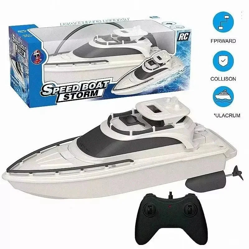 Se pueden lanzar lanchas a control remoto para simular lanchas rápidas, barcos eléctricos, juguetes para niños y niños en parques acuáticos al aire libre