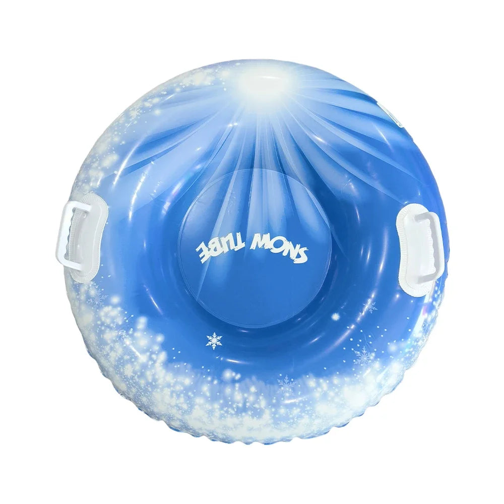 Tubo de nieve inflable para adultos, trineo de nieve de fondo duro grueso y resistente con asas, equipo de deportes al aire libre de invierno para la familia