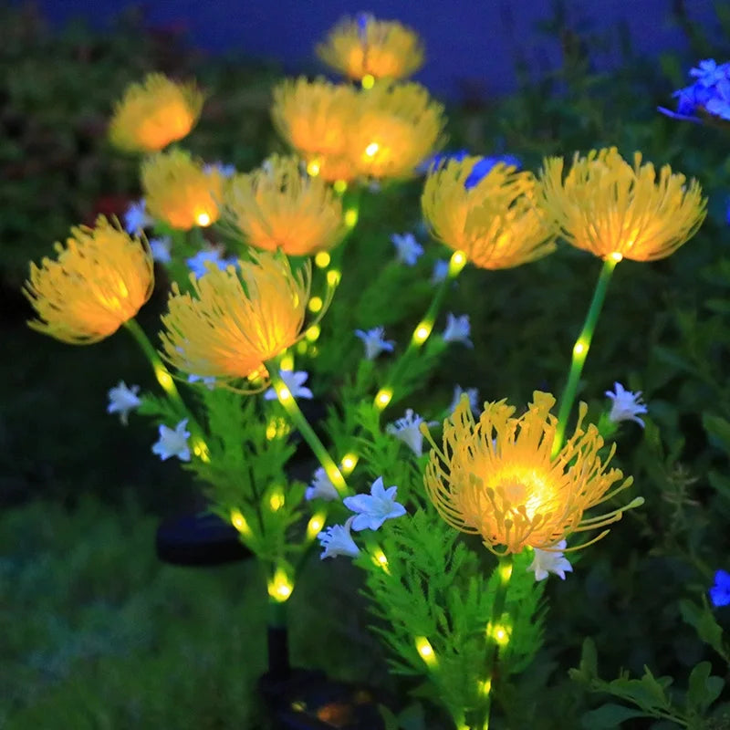 LED Solar Simulation Flower Lawn Lamp Fairy Eternal Flower Outdoor Patio Garden Ground Lights Wedding Holiday Home Decoration
