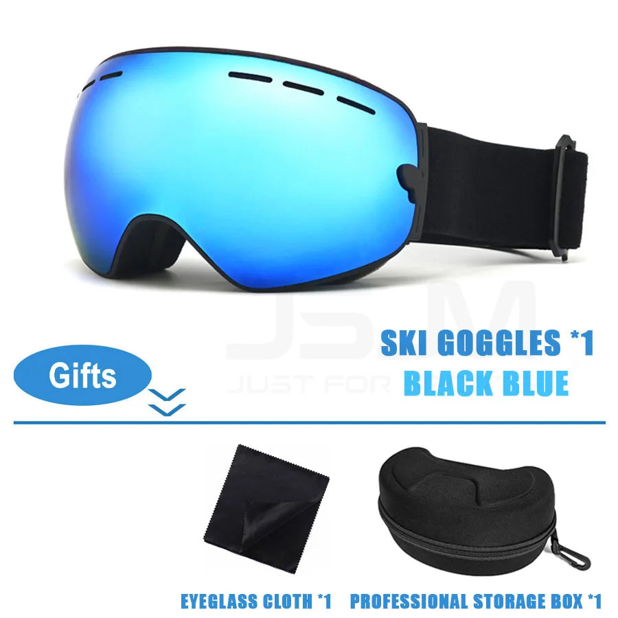 JSJM-Juego de gafas de esquí profesionales para hombre y mujer, lentes antiniebla UV400 para Snowboard, motos de nieve, Navidad, Año Nuevo, el mejor regalo
