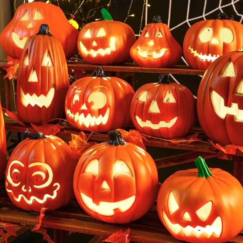 1 unidad de decoración decorativa de calabaza para Halloween, linterna decorativa, luz de calabaza, decoración de Halloween para exteriores