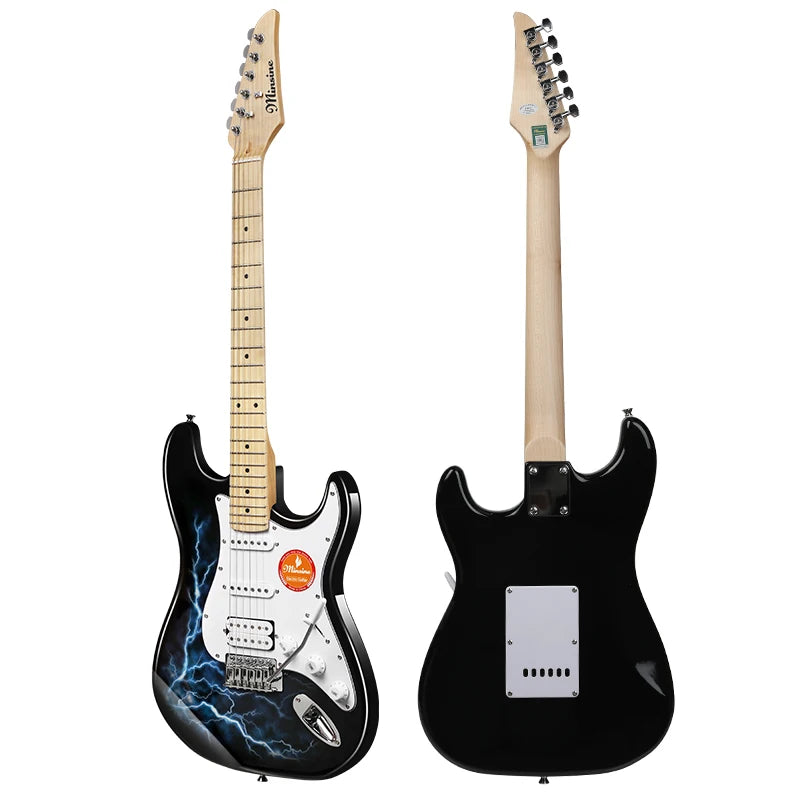 Guitarra Eléctrica MS-100 Estilo ST de 6 Cuerdas y 22 Trastes, Cuerpo de Madera de Álamo, Diapasón de Arce Canadiense, Instrumento Musical Profesional