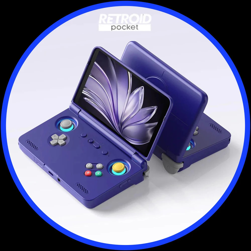 Consola de juegos Retroid Pocket Flip2, consola plegable 1080p, pantalla AMOLED de 5,5" y 500 nits, dispositivo portátil de juegos de 5000 mAh personalizado