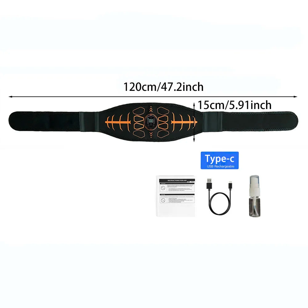 Tóner muscular cinturón tonificador Abdominal inteligente EMS Estimulador muscular Ab Trainer carga USB masajeador corporal equipo de Fitness para pérdida de peso