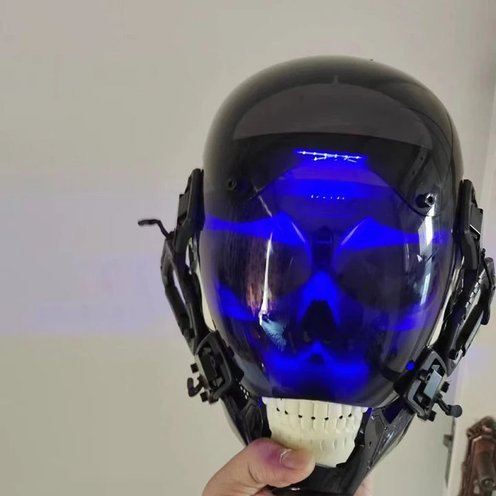 Máscara de casco nuevo Cyberpunk Samurai Robot Tech Shinobi especial Punk Techwear con luz Led máscara de Cosplay juguete niños regalo de Halloween ﻿