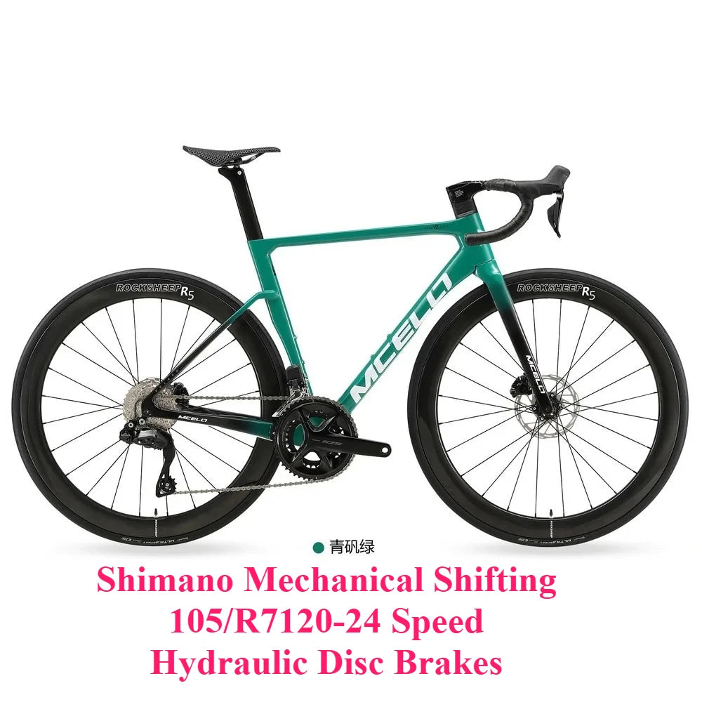 Bicicleta de carretera de fibra de carbono T800 de alto rendimiento, ultraligera de 7,5 kg, edición dedicada al equipo de carreras YUZHE, V2 105 Di2 R7170-24S, con frenos de disco hidráulicos