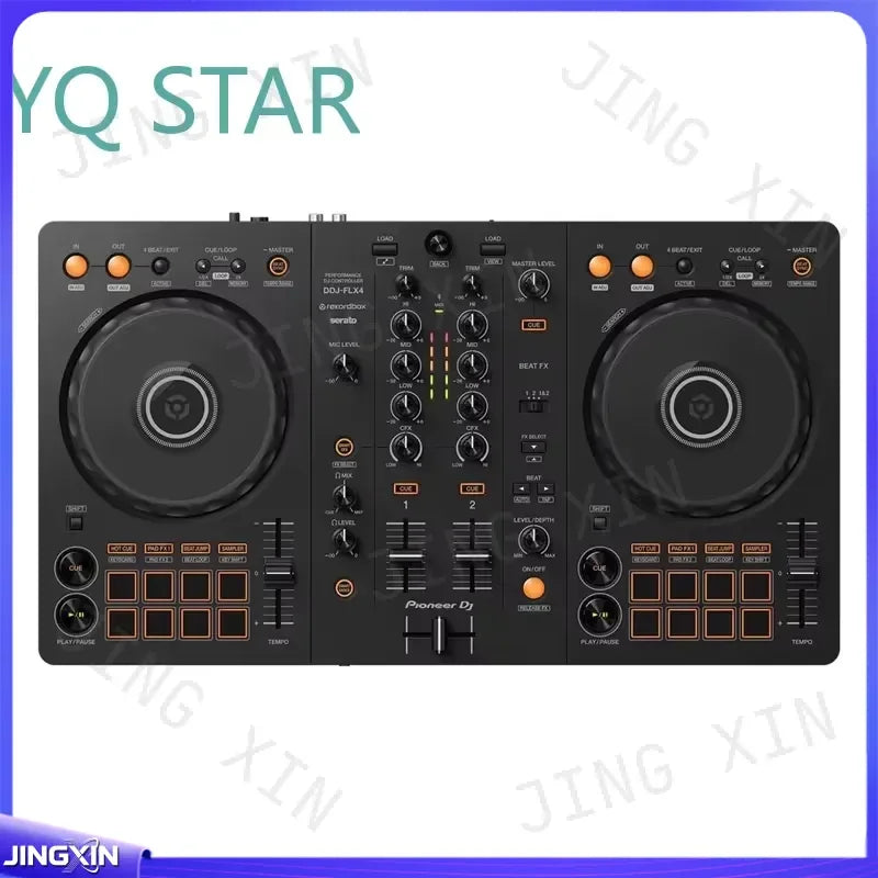 Controlador de DJ digital DDJ FLX4 para principiantes de Pioneer, para streaming, presentaciones en vivo, configuración de bar, mezcla y scratch.