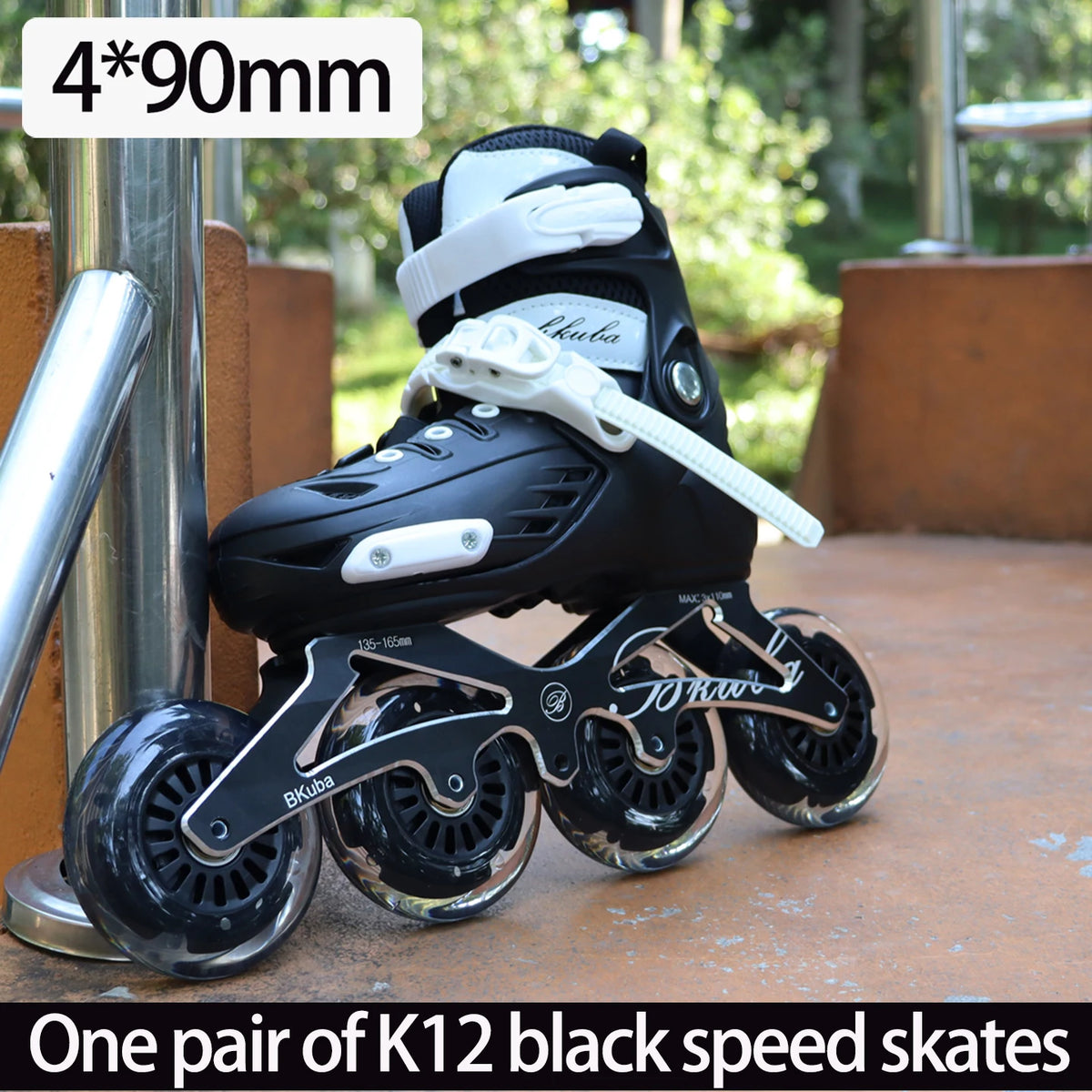 Patines en Línea Profesionales de Velocidad con Cuatro Ruedas de 4X90 mm, Tallas Ajustables 32-36 y 36-40, Unisex para Niños y Niñas
