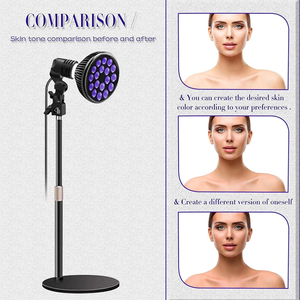 Lámpara de bronceado E27 54W, lámpara Solarium para cuerpo bronceado, 18 Uds., LED, longitud de onda de 375nm y 396nm para piel bronceada