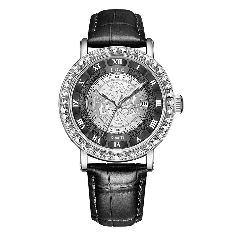 Reloj de pulsera LIGE para hombre, de cuarzo, cronógrafo deportivo, estilo casual, resistente al agua, con correa de silicona roja y caja tonel, Reloj Hombre