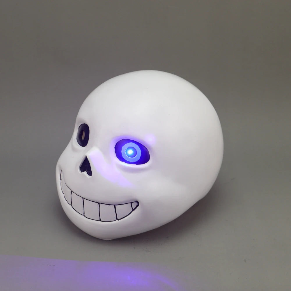 Máscaras del Juego Undertale, Máscara Completa de Sans con Luz LED, Máscara de Látex para Cosplay de Adultos, Accesorios para Fiestas de Halloween