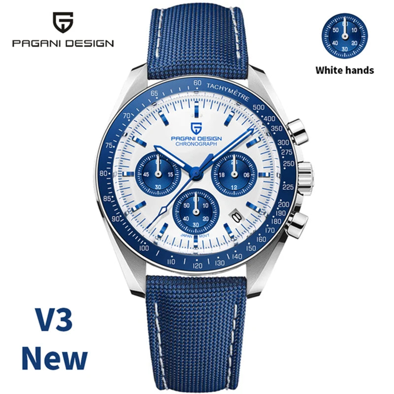 PAGANI DESIGN 2026 Nuevo Reloj de Luna para Hombre, Cronógrafo Deportivo Multifunción de Cuarzo, Relojes de Marca de Lujo para Hombre con Cristal de Zafiro