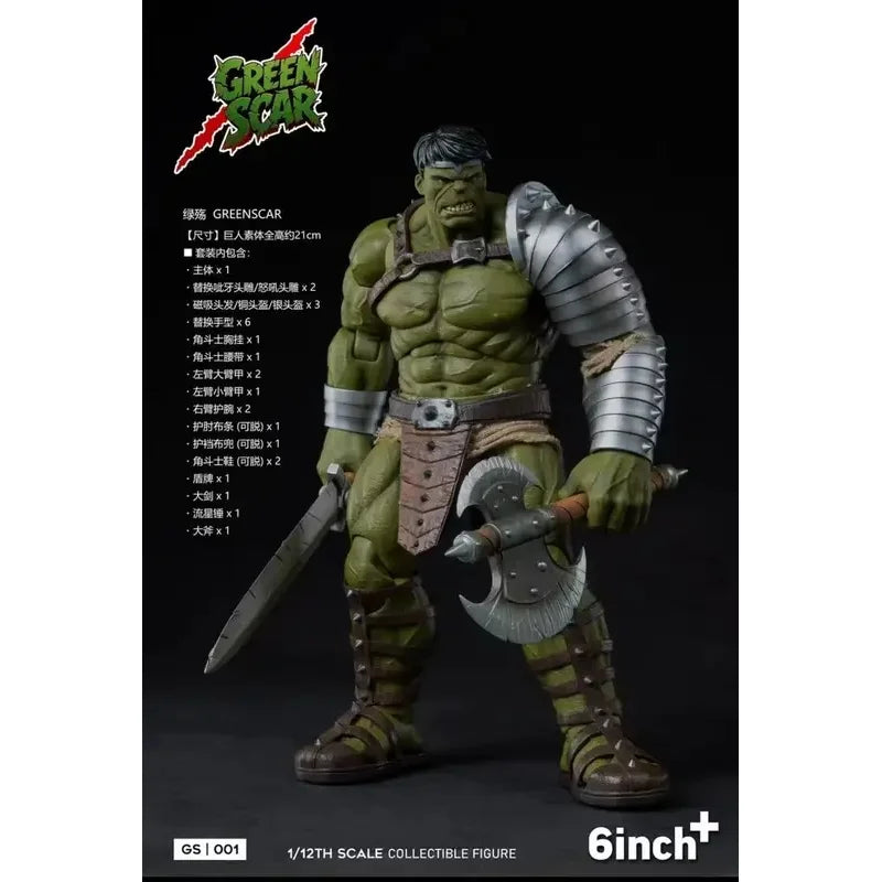 In Stock Original 6inchplus GREENSCAR GS001 Hulk Action Figure Toys and Gift Collection Fans’ Hobbies