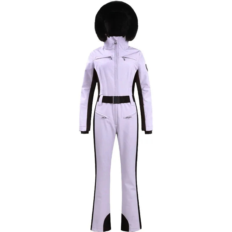 Traje de esquí de una pieza para mujer, monos gruesos de Snowboard para mujer, ropa transpirable impermeable a prueba de viento para invierno, esquí