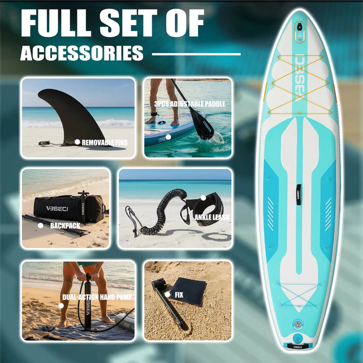 Kit completo de SUP inflable todo en uno, tabla de surf portátil de 11&