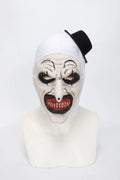 Espeluznante arte terrorífico la máscara de payaso Cosplay Horror Demon Killer Joker sombrero casco de látex fiesta de Halloween accesorios de disfraz Purim