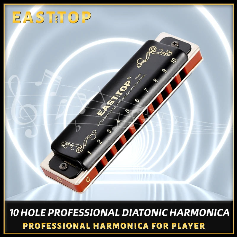 East top nueva armónica diatónica blues T008K, armónica profesional, órgano bucal, para principiantes, jugadores, regalos