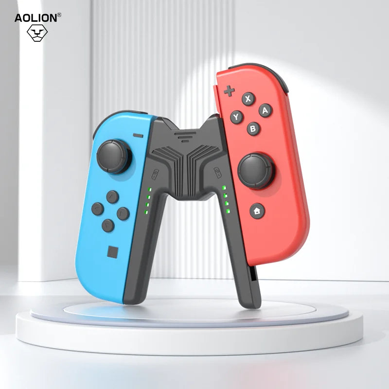Soporte de agarre de carga portátil Aolion para Nintendo Switch/OLED para controlador Joy-con base de carga para accesorios de juego Switch
