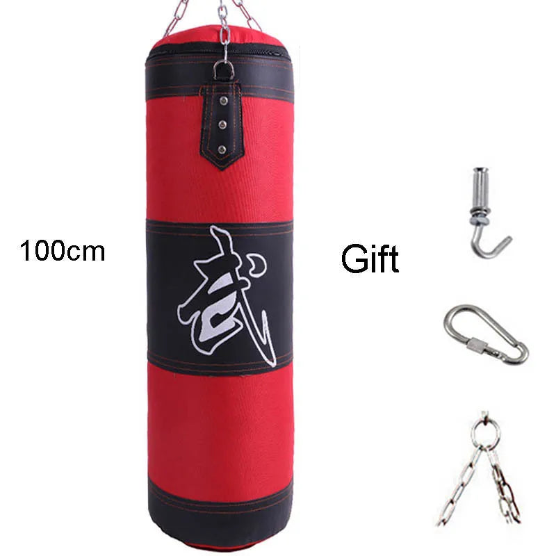 Saco de arena para boxeo, saco de boxeo pesado con gancho de techo, cadena de acero, entrenamiento físico, MMA, Kickboxing, Muay Thai, Karate, Taekwondo