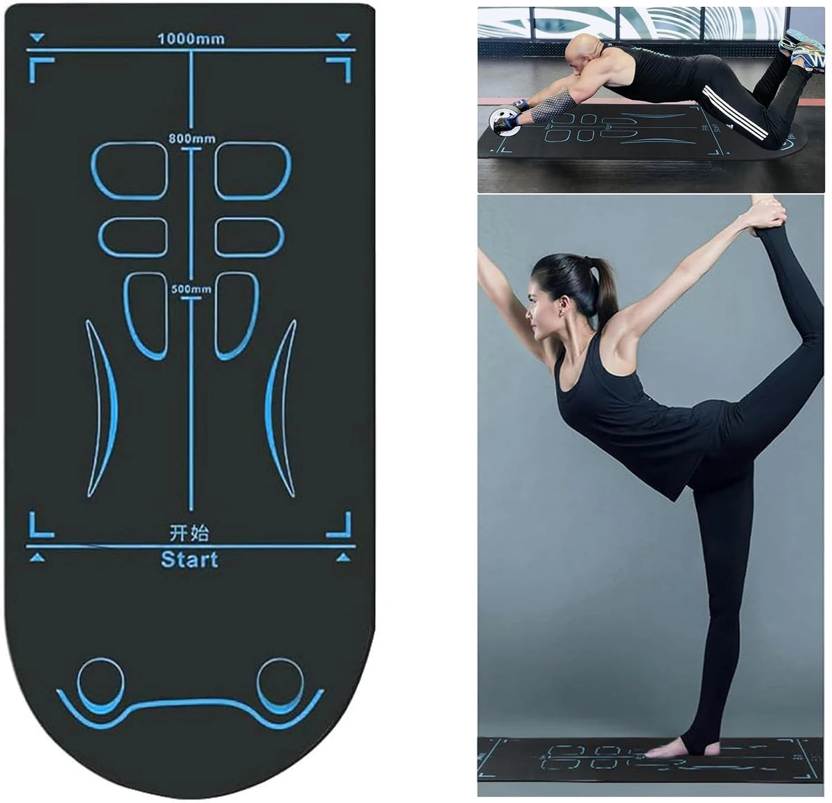Estera de Yoga para placa Abdominal, rueda de rodillo Ab, amortiguador antideslizante para Yoga, ejercicio silencioso, entrenamiento de Pilates en el suelo para mujeres y hombres