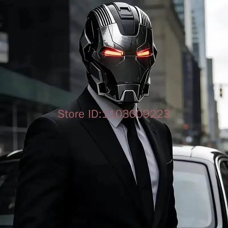 Casco de Iron Man Mk17, Juguete Eléctrico con Control por Voz de Jarvis, Apertura y Cierre Automático, Máscara Coleccionable, Regalo