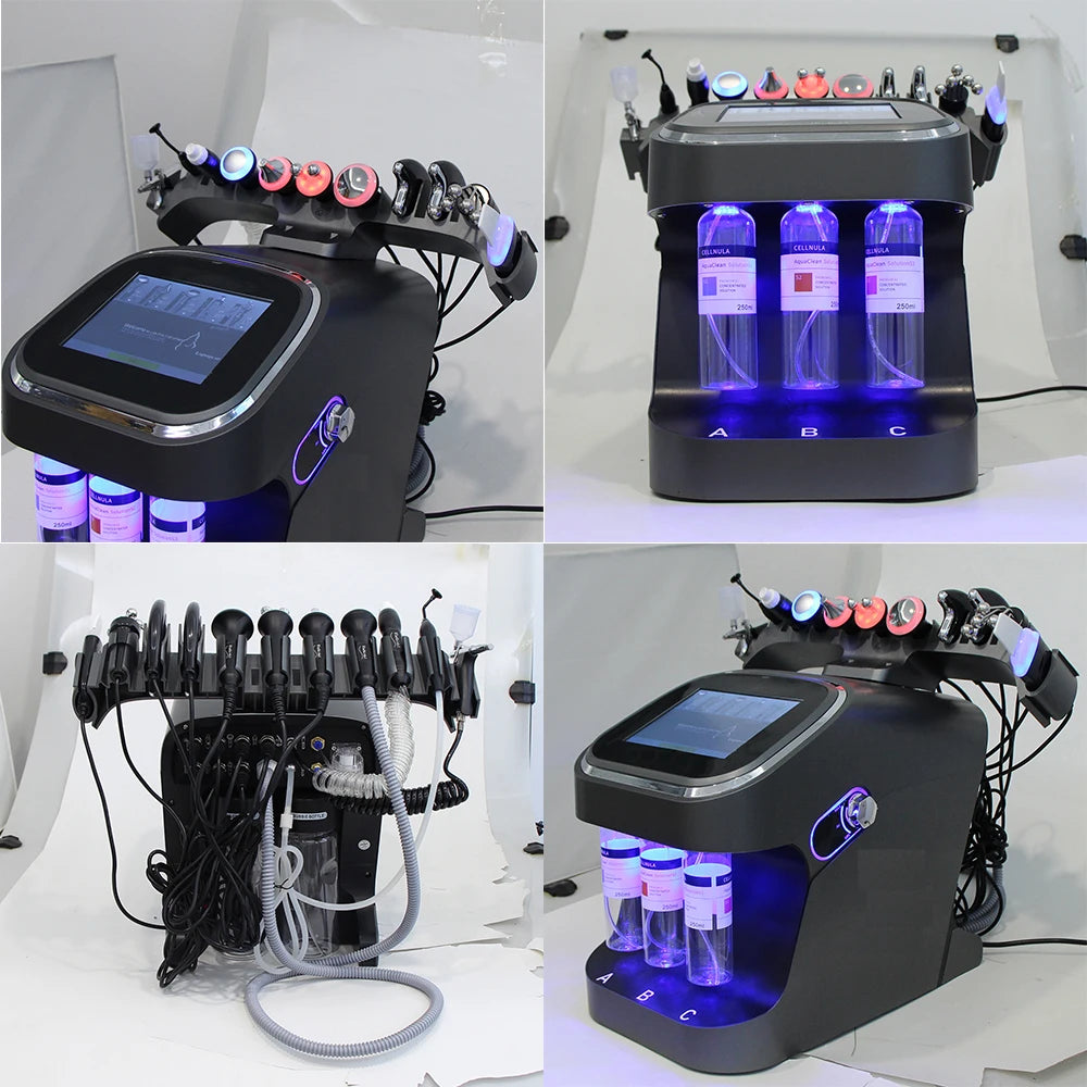 Máquina de burbujas pequeñas de oxígeno y hidrógeno 10 en 1, limpieza Facial profunda de acné, eliminación de espinillas de poros, estiramiento de la piel, hidrodermoabrasión