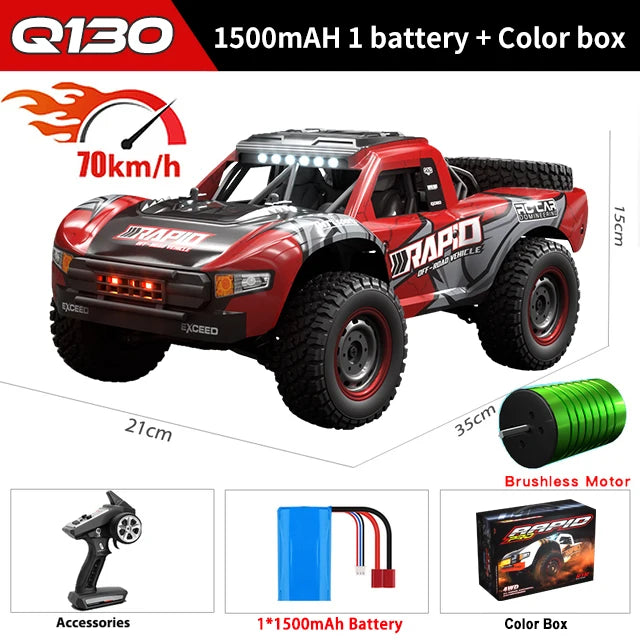 Coche teledirigido WLtoys Q130 1:14 2.4G todoterreno, furgoneta de escalada, modelo de carreras RC con motor de escobillas de alta velocidad, juguete por control remoto, regalo