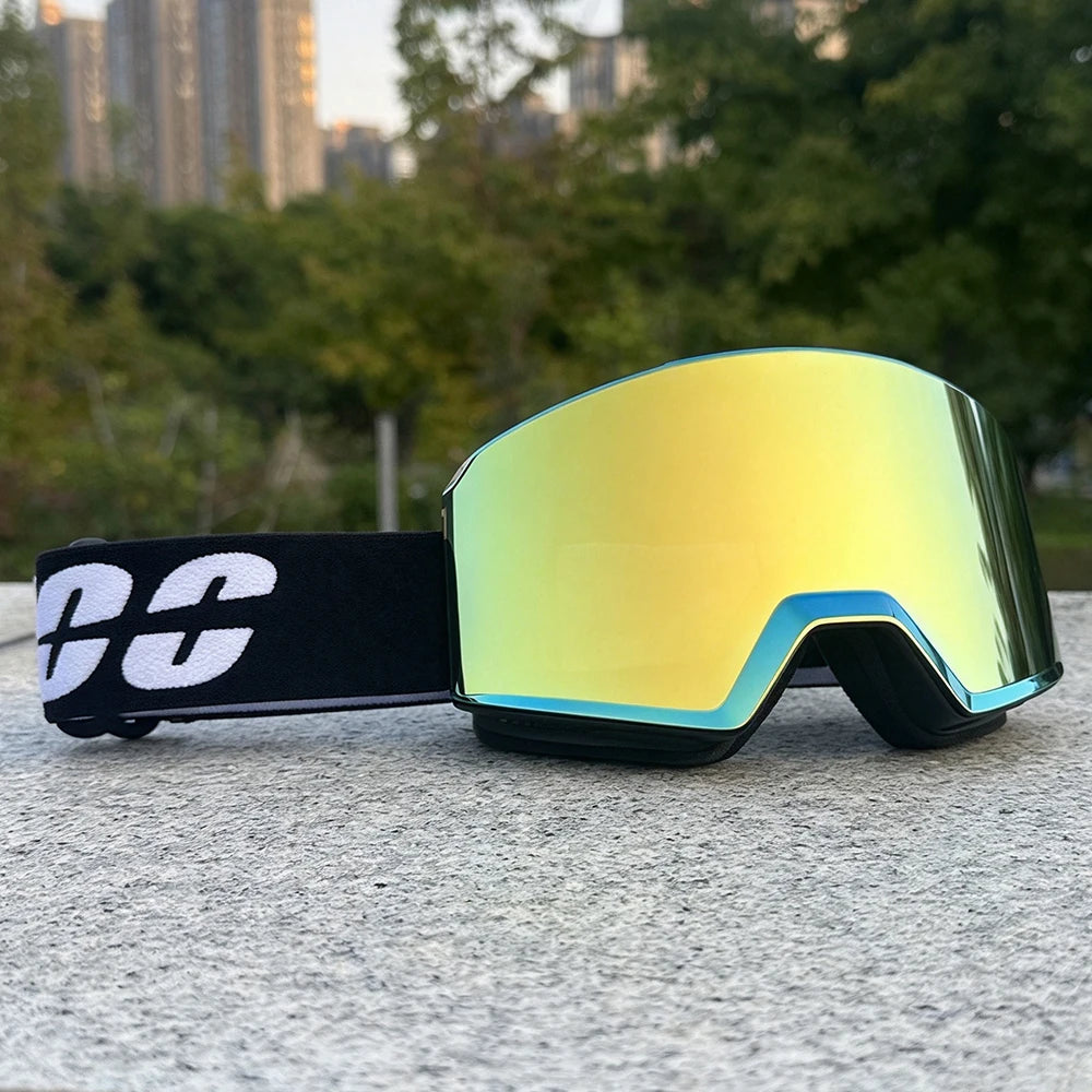 Gafas de esquí profesionales para invierno, con sistema de cambio rápido mediante imán, doble capa, tratamiento antiniebla, para snowboard, para hombres y mujeres.