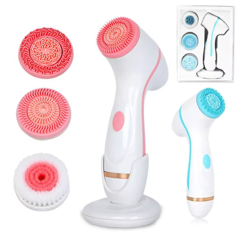 Cepillo de limpieza facial eléctrico, limpiador facial giratorio sónico, cepillo de limpieza profunda de poros, masajeador facial, herramienta impermeable para el cuidado de la piel