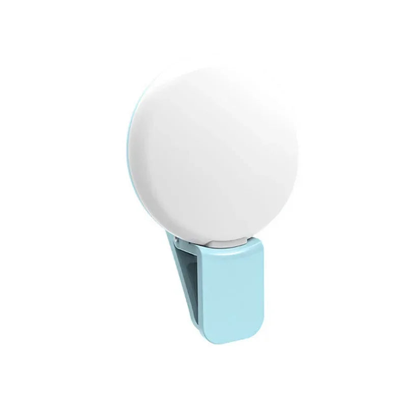 Anillo de luz LED para Selfie para teléfono móvil, portátil, Mini, duradero, práctico, tres torchas de atenuación, círculo, Clip de fotografía, luz de relleno