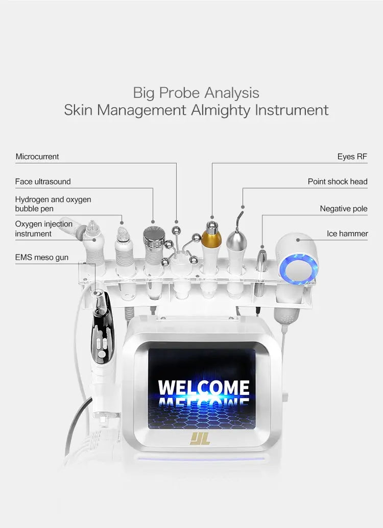 Nueva Máquina Multifuncional para el Cuidado de la Piel 9 en 1, Eliminador de Puntos Negros, Exfoliación, Lifting, Hidrodermoabrasión
