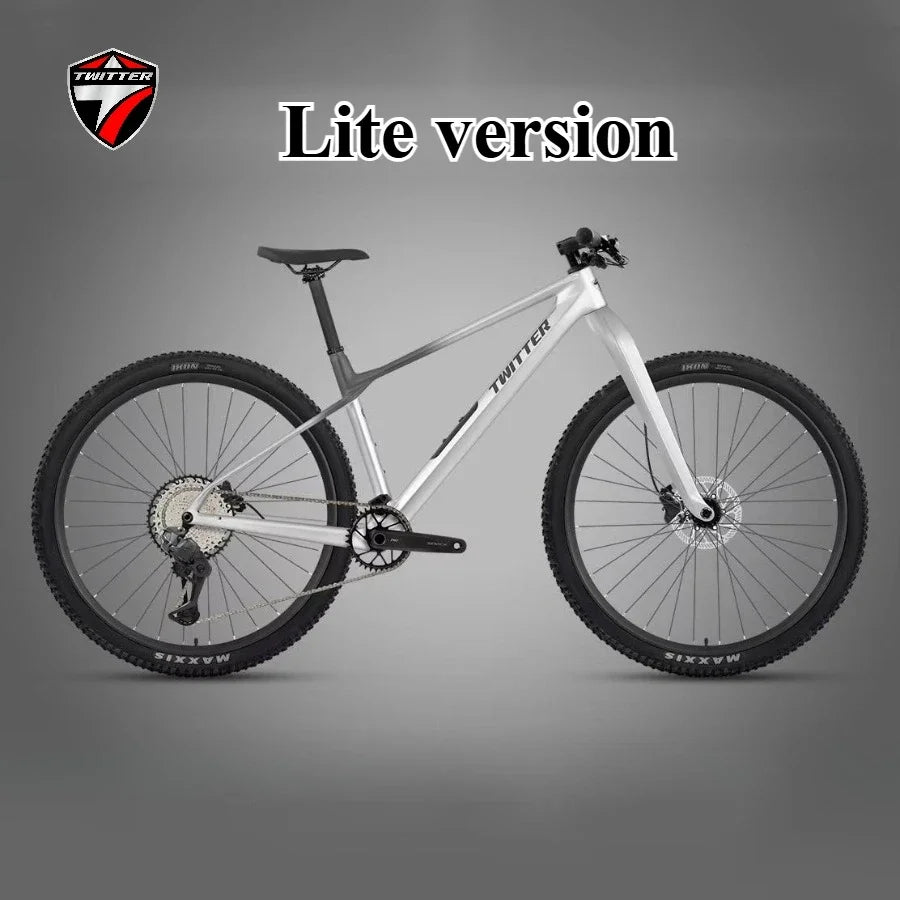Bicicleta de montaña de fibra de carbono para campo a través TWITTER M10 SENTYEH, con velocidad variable electrónica, frenos de disco hidráulicos ES800-13S/XT/M8100-12S