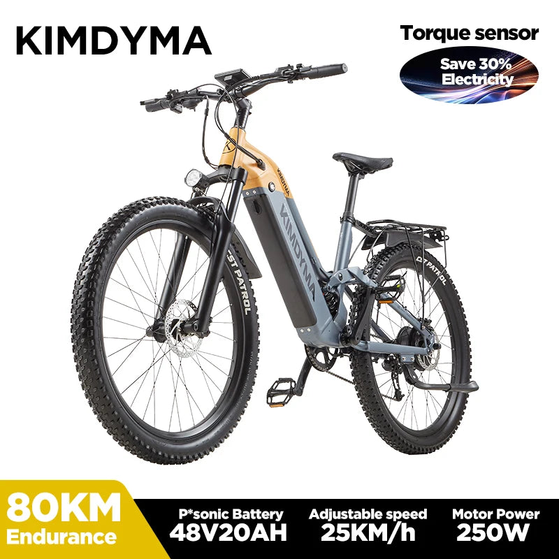 K02 48V 20AH Electric Bike for Adults - 27.5 Inch Tire eBike with Torque Sensor & Hydraulic Brakes (Men/Women) - 150KM Range