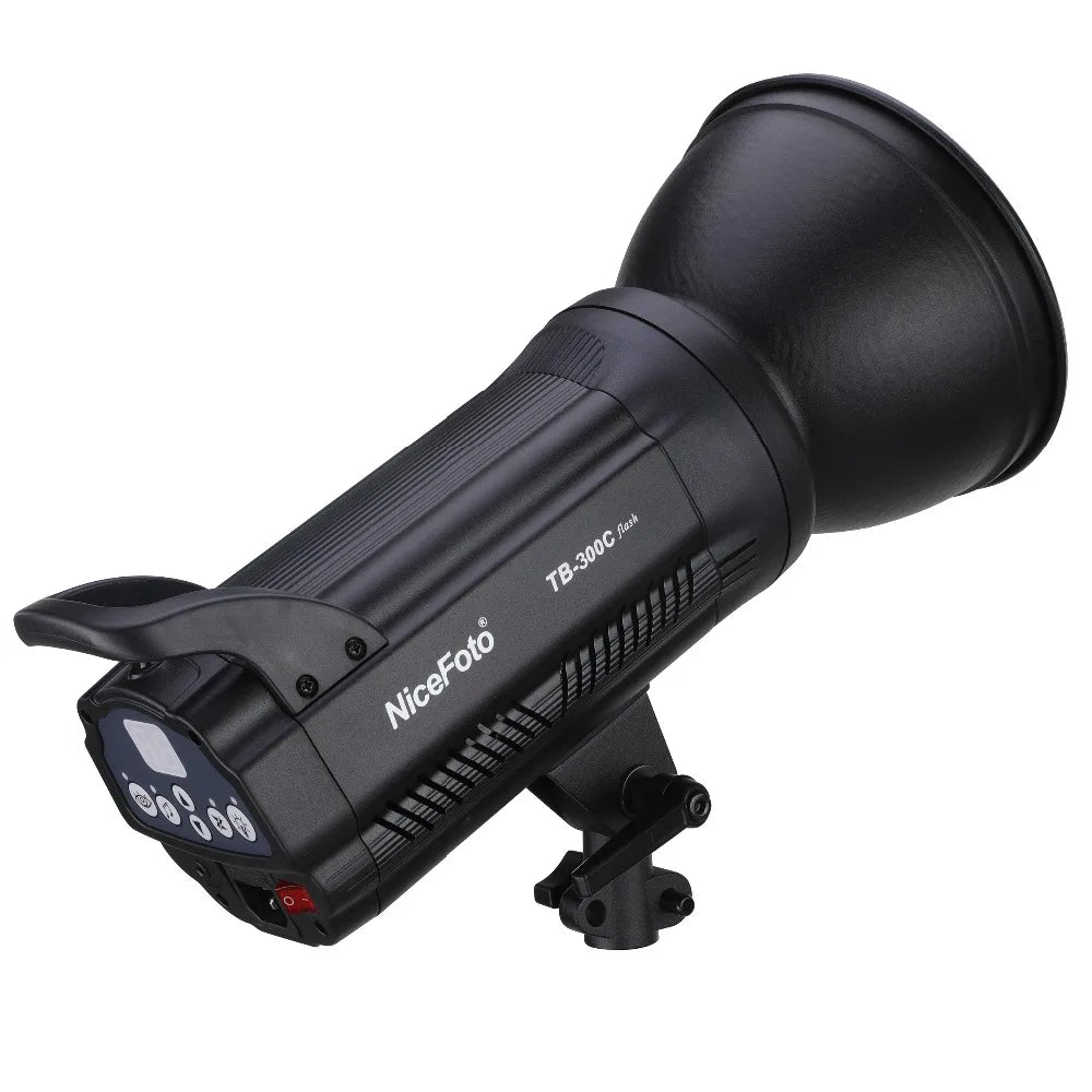 Flash de Estudio NiceFoto TB-300C de 300W, Tiempo de Reciclaje Rápido, Panel de Control Táctil, Iluminación Interior, Equipo Fotográfico